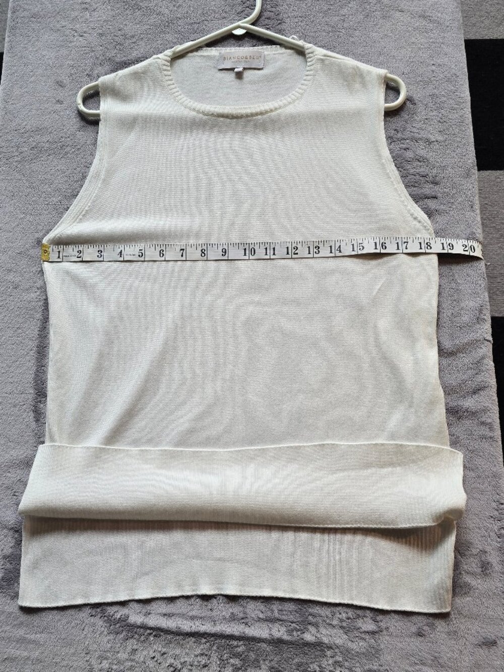 BIANCO & BLU, White Lightweight knit top Made in Italy, Cotton/Modal size L